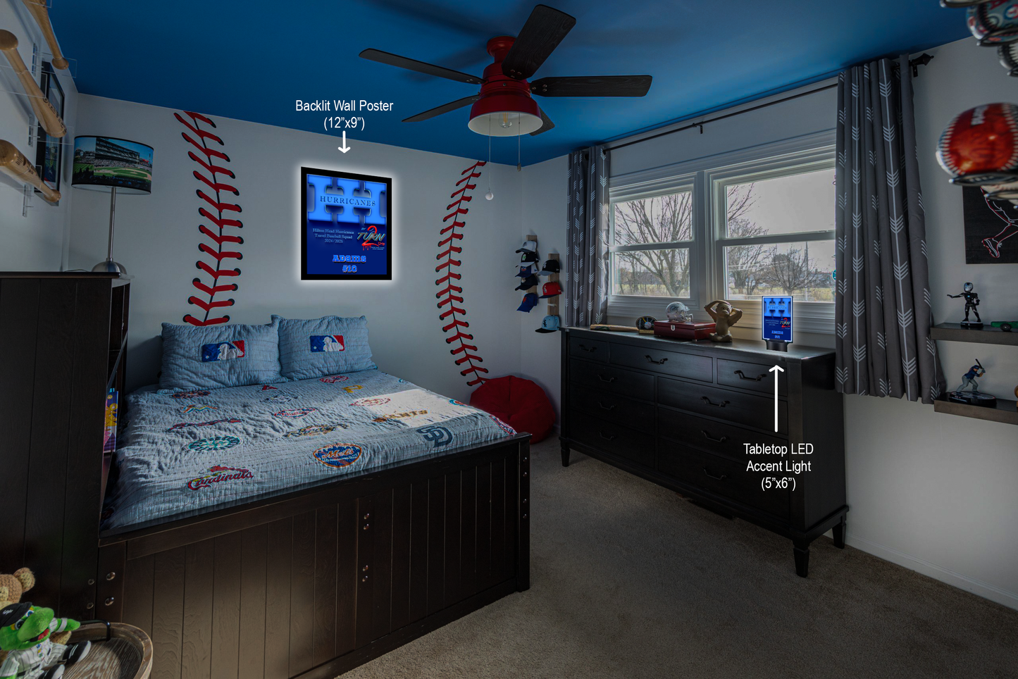 HH Hurricanes 9"x12" Backlit Wall Poster